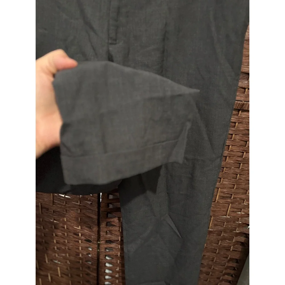 LANDS' END Mens Tailored Fit Gray Wool Blend‎ Dress Pants Trousers 36x30